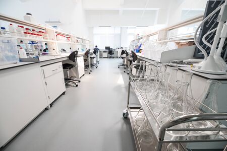 BEIJING, CHINA - JUNE 03, 2019: Modern drug manufacturing laboratory equipment.のeditorial素材