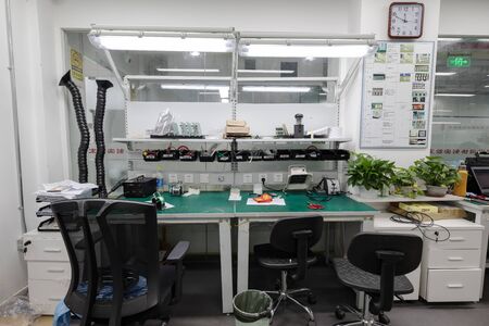 BEIJING, Ð¡HINA - JUNE 03: Laboratory for manufacture of high-tech chip elements in China.のeditorial素材