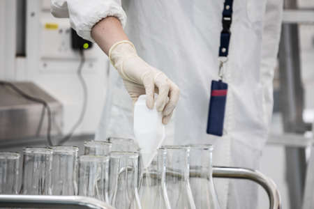 BEIJING, CHINA - JUNE 03, 2019: Modern drug manufacturing laboratory equipment.のeditorial素材