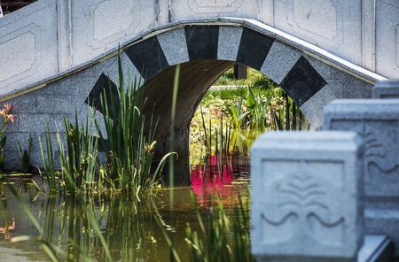 Traditional Chinese City Garden Park in Beijing.の写真素材