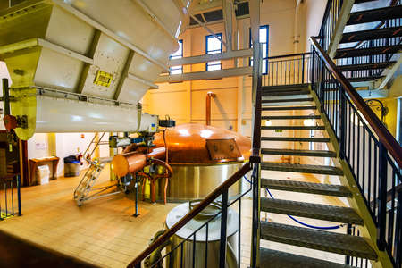 SCOTLAND, UNITED KINGDOM - MAY 30, 2019: Scottish traditional distillery producing alcoholic beverages.のeditorial素材