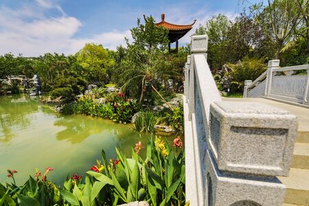 Traditional Chinese City Garden Park in Beijingの写真素材
