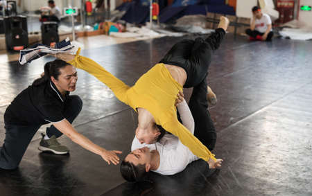 BEIJING, Ð¡HINA - JUNE 01, 2019: Ballet troupe training in China.