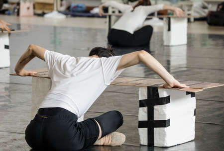 BEIJING, Ð¡HINA - JUNE 01, 2019: Ballet troupe training in China.