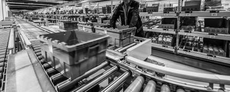 BEIJING, CHINA - JUNE 03, 2019: Modern automation of warehouse production in China.のeditorial素材