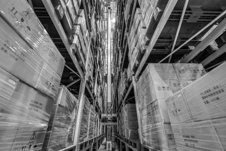 BEIJING, CHINA - JUNE 03, 2019: Modern automation of warehouse production in China.のeditorial素材