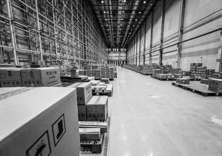 BEIJING, CHINA - JUNE 03, 2019: Modern automation of warehouse production in China.のeditorial素材