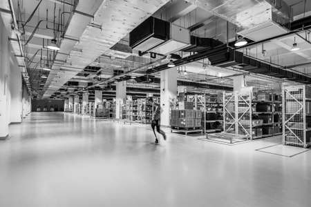 BEIJING, CHINA - JUNE 03, 2019: Modern automation of warehouse production in China.のeditorial素材