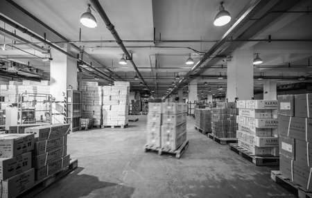 BEIJING, CHINA - JUNE 03, 2019: Modern automation of warehouse production in China.のeditorial素材