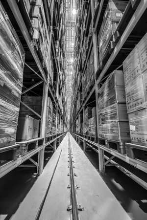 BEIJING, CHINA - JUNE 03, 2019: Modern automation of warehouse production in China.のeditorial素材