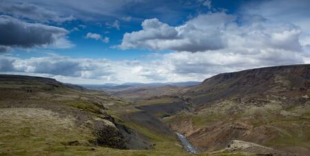 Beautiful scenic wild landscape of Icelandic nature.の写真素材
