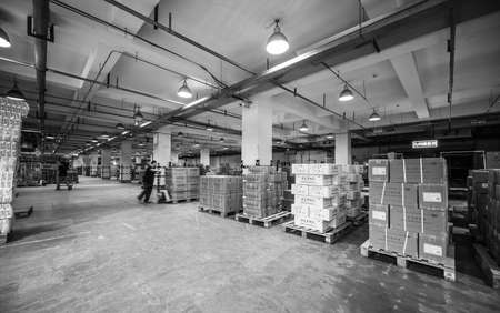 BEIJING, CHINA - JUNE 03, 2019: Modern automation of warehouse production in China.のeditorial素材