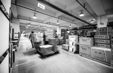 BEIJING, CHINA - JUNE 03, 2019: Modern automation of warehouse production in China.のeditorial素材