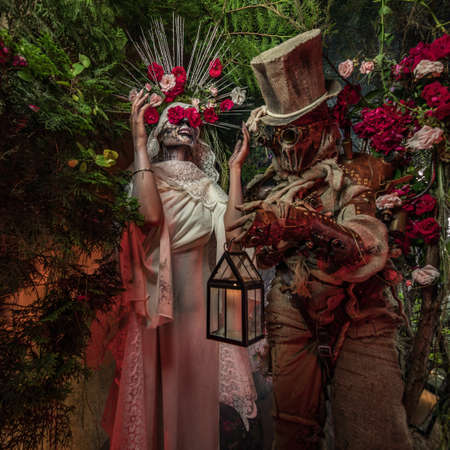 Fabulous stylization of Santa Muerte - Holy Death - modern religious cult. Concept Art fairy tale photo.の写真素材