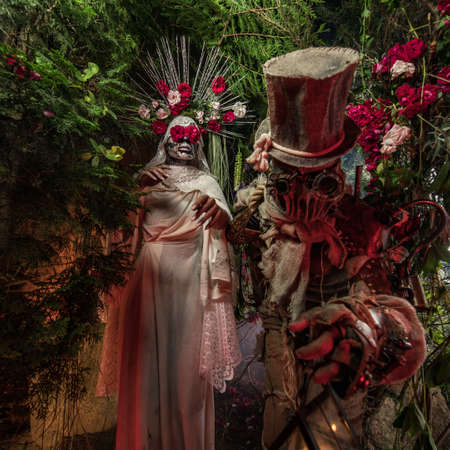 Fabulous stylization of Santa Muerte - Holy Death - modern religious cult. Concept Art fairy tale photo.の写真素材