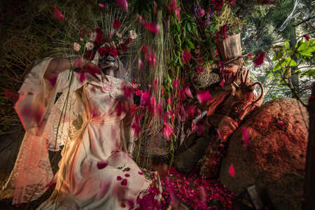 Fabulous stylization of Santa Muerte - Holy Death - modern religious cult. Concept Art fairy tale photo.の写真素材
