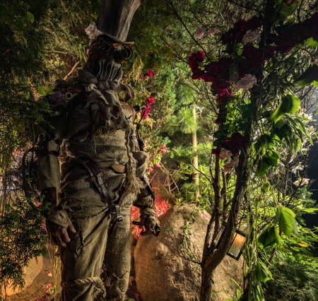 Futuristic character cyborg stalker. Art Photography in steampunk style.の写真素材