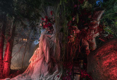 Fabulous stylization of Santa Muerte - Holy Death - modern religious cult. Concept Art fairy tale photo.の写真素材