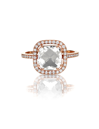 Cushion Cut Diamond Wedding band engagement ringの写真素材