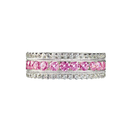 Pink diamond band wedding bridal engagement ringの写真素材