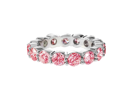 Pink diamond band wedding bridal engagement ringの写真素材