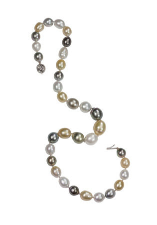Beatiful pearl necklace isolated on a backgroundの写真素材