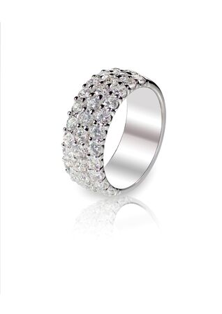diamond gold wedding engagement band ringの写真素材