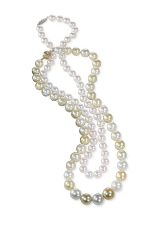 Beatiful pearl necklace isolated on a backgroundの写真素材