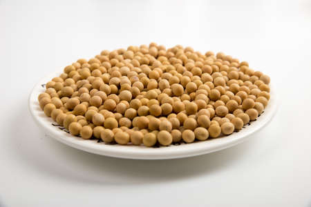 soy bean on a white plateの写真素材