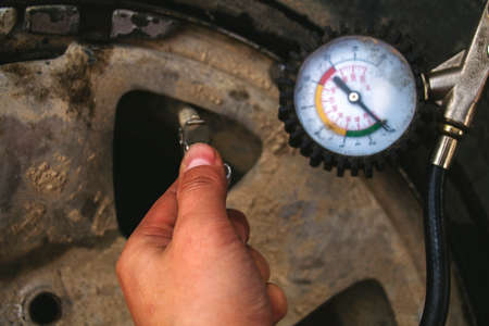 Arm swing tire pressureの写真素材