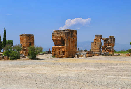 Temple near South Gate in Hierapolis ancient Greco-Roman and Byzantine city.の写真素材