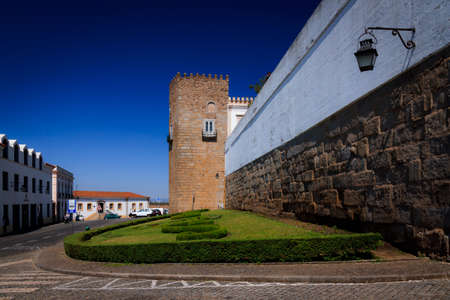 EVORA, circa 2015 - A wide angle shot of the historic center in Evora, Portugalのeditorial素材
