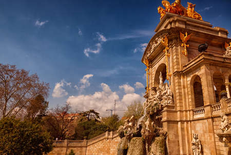 BARCELONA, circa 2015 - Quadriga de l'Aurora in the Parc de la Ciutadella, Barcelona, Catalonia, Spainのeditorial素材