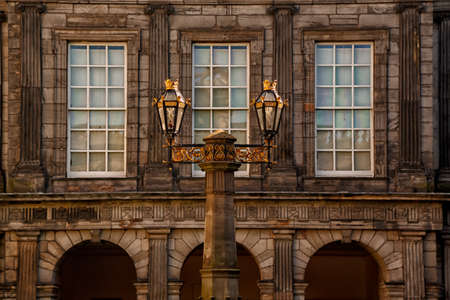 EDINBURGH, circa 2016 - Street lamp detail in the Palace of Holyroodhouse, Edinburgh, Scotlandのeditorial素材