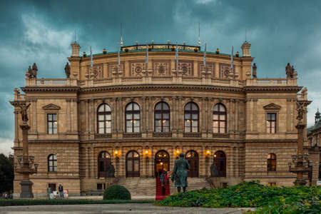 PRAGUE, circa 2015 - Telephoto shot of the facade of The State Opera building, Prague, Czech Republic, Czechiaのeditorial素材