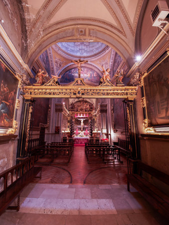 Interior of the Basilica of the Sacred Heart of Jesus in Zagreb, Croatia