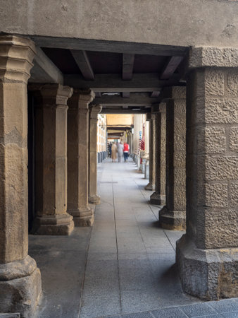 Colonnade of the cathedral of Carmonaの写真素材