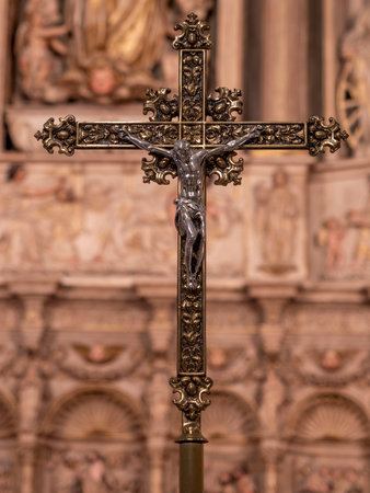 Cross in the Cathedral of St. Anthony of Padua, Italyの写真素材