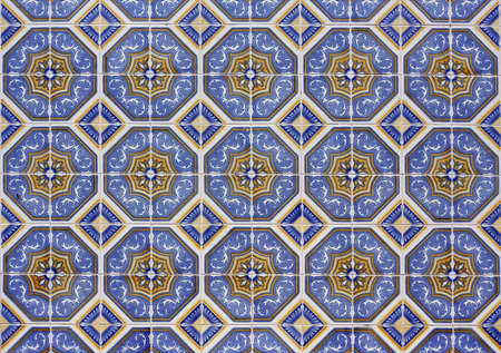Old tiled Background - portuguese azulejosの写真素材