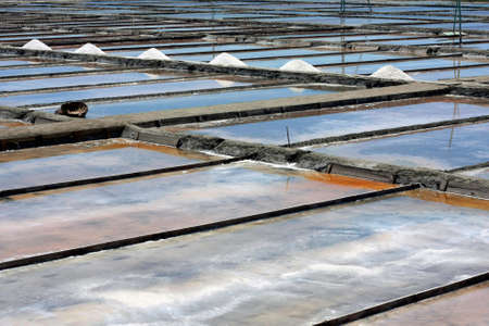 A detail of a salt farm in Aveiro- Portugal