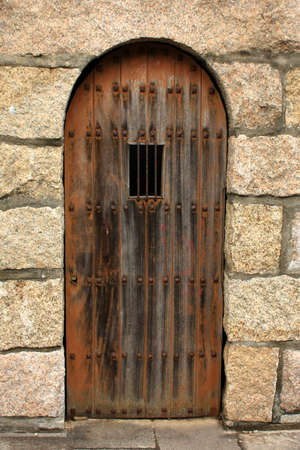 A detail of a castle door in spainの写真素材