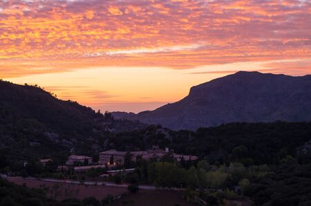 Santuari de Lluc at sunset - monastery in Majorca, Balearic Islands, Spainの写真素材
