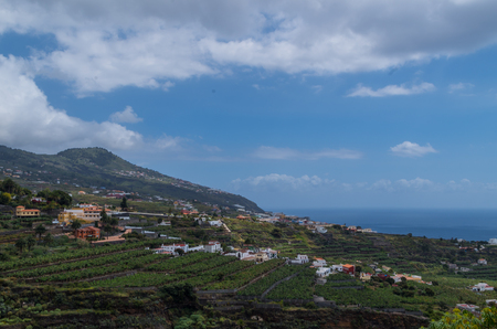 Beautiful view over the eastern side of La Palma, Canary Islands, Spainの写真素材