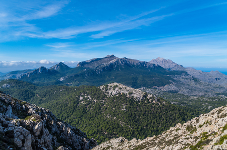 Puig de Massanella and Major in Tramuntana mountains, Mallorca, Spainの写真素材