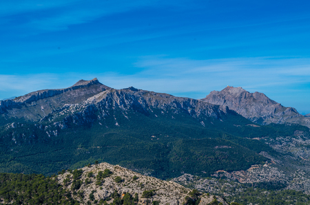 Puig de Massanella and Major in Tramuntana mountains, Mallorca, Spainの写真素材
