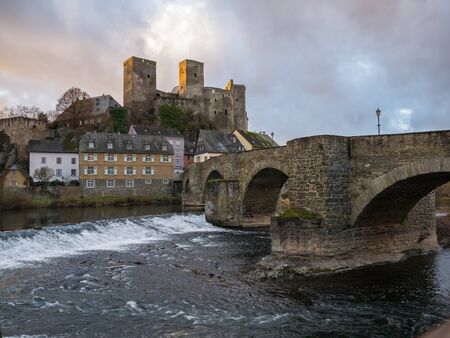 Runkel, Town and Castle, Region River Lahn, Hessen, Germanyの写真素材