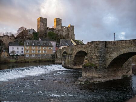 Runkel, Town and Castle, Region River Lahn, Hessen, Germanyの写真素材