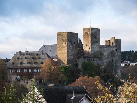 Runkel, Town and Castle, Region River Lahn, Hessen, Germanyの写真素材