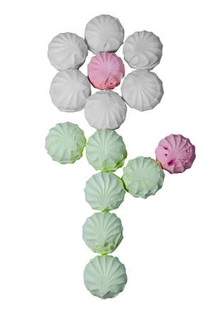 Zephyr is laid in the form of a flowerの写真素材