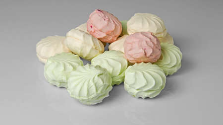 Gentle multicolored marshmallows flows like photo acrylicの写真素材